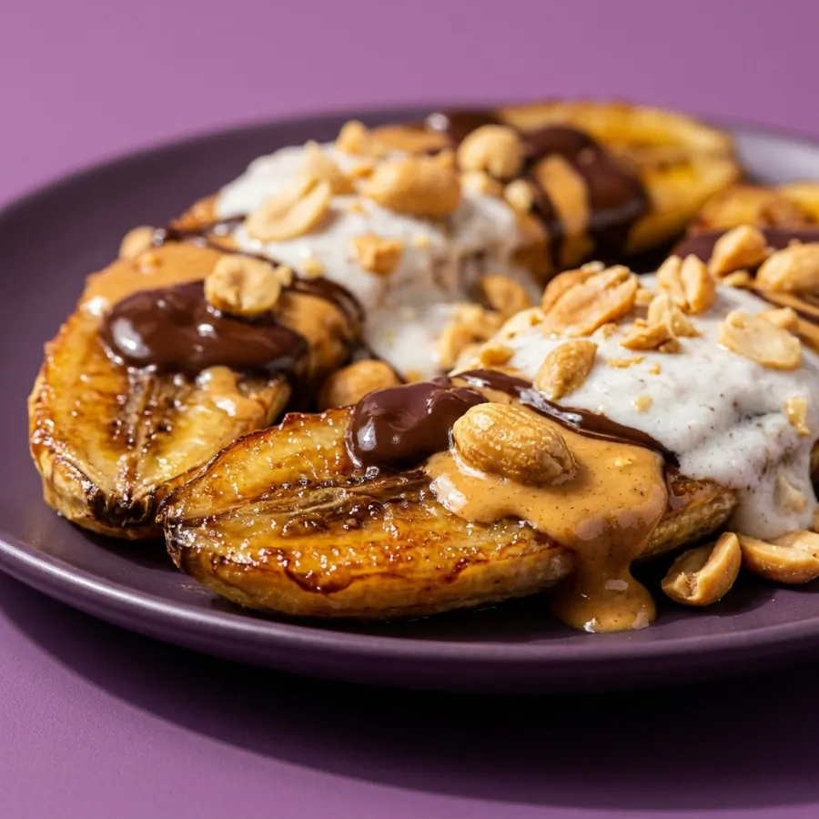 Bananes au four, beurre de cacahuète et chocolat noir, photo 2