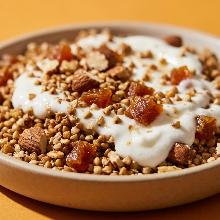 Almond and apricot buckwheat granola with coconut yogurt, photo 2
