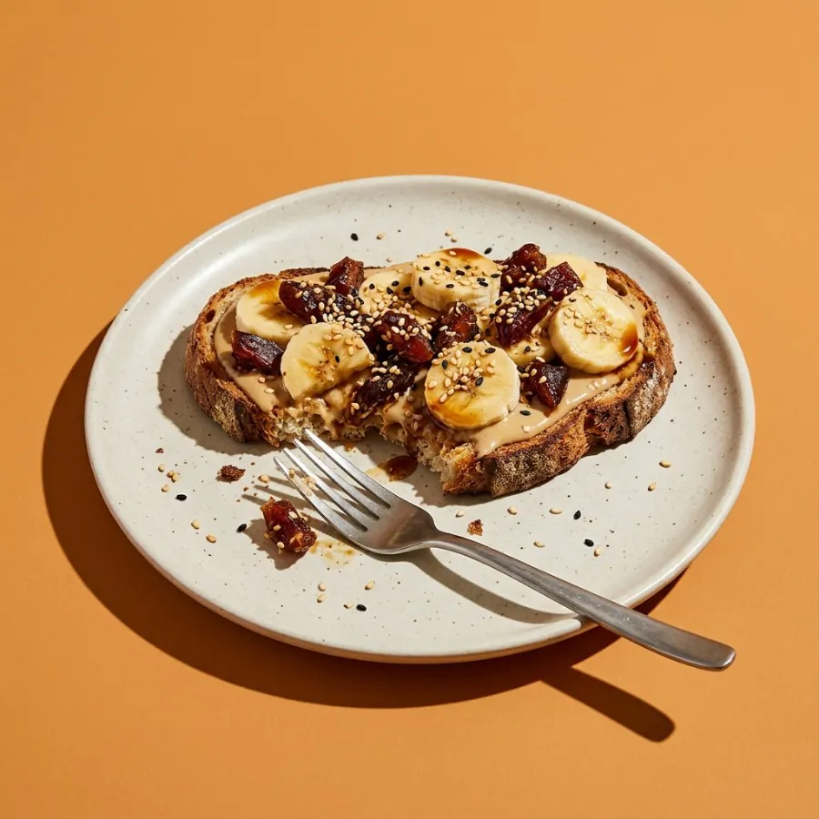 Toast con tahina, datteri e banana, foto 3