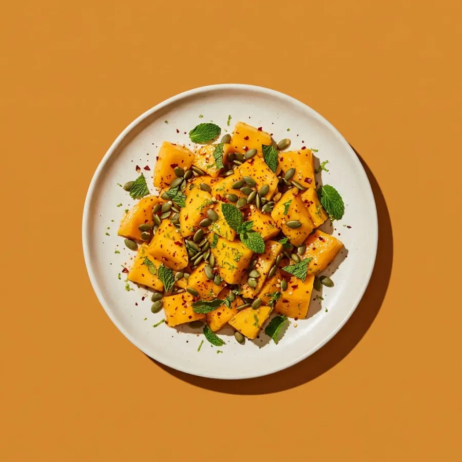 Mango al lime e peperoncino con semi di zucca