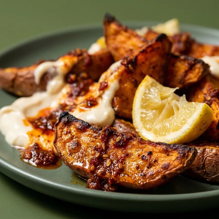 Batata-doce em gomos com harissa, foto 2