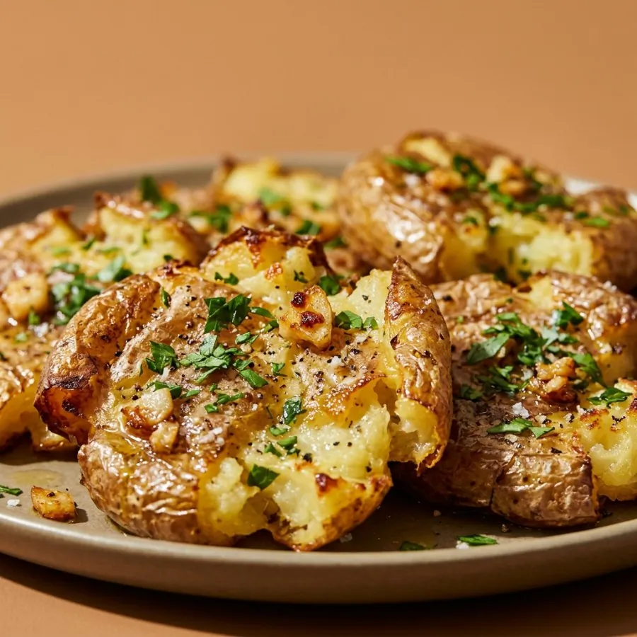 Batatas amassadas crocantes com alho, foto 2