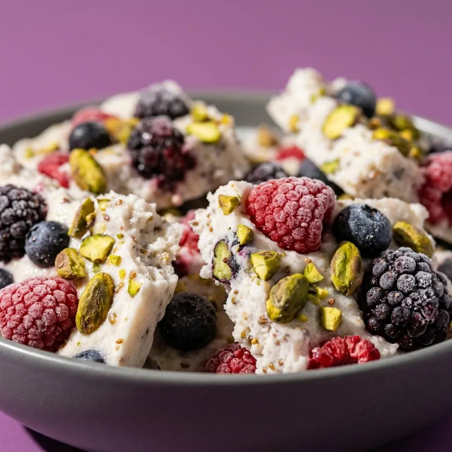Lastra gelata di yogurt di cocco e frutti di bosco, foto 2