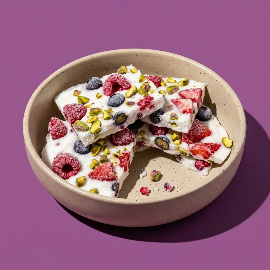 Lastra gelata di yogurt di cocco e frutti di bosco, foto 3