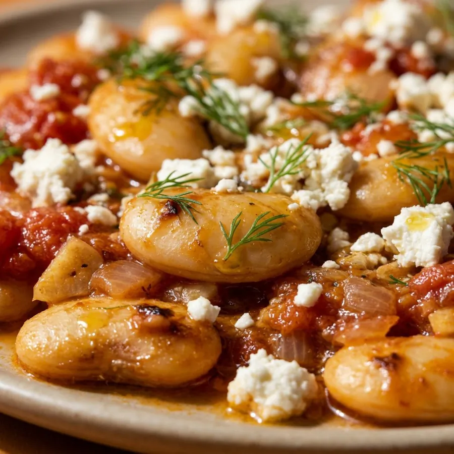 Fagioli bianchi di Spagna al forno con feta e aneto, foto 2