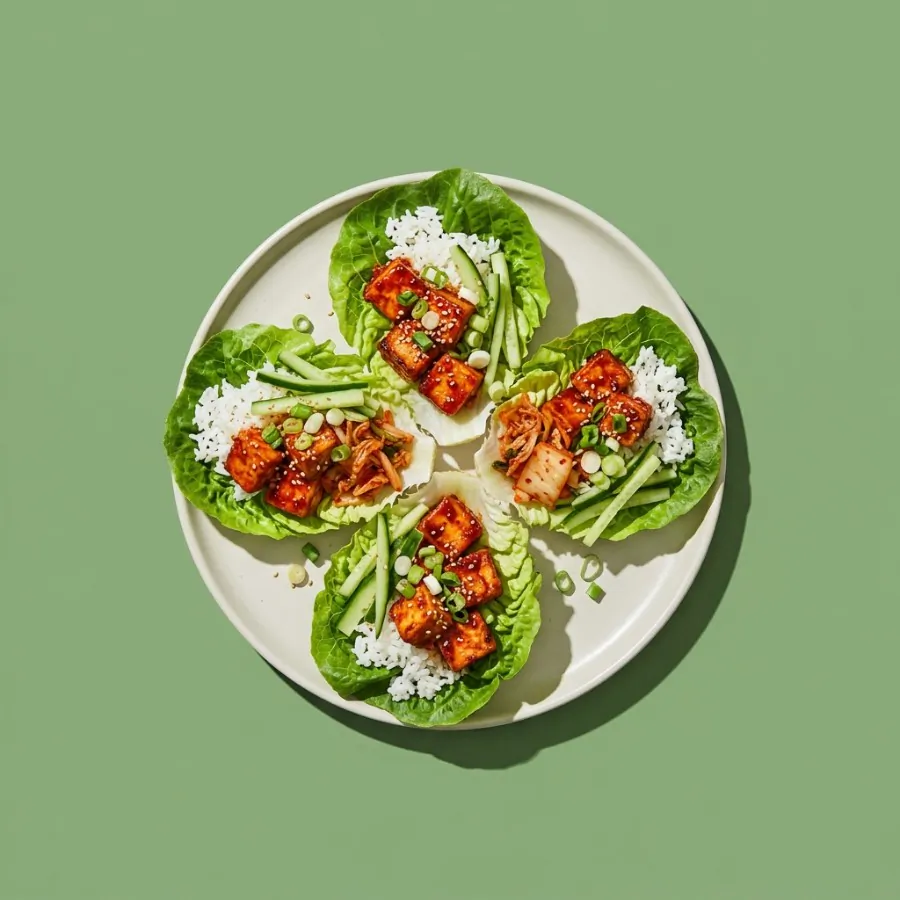 Gochujang tofu lettuce wraps