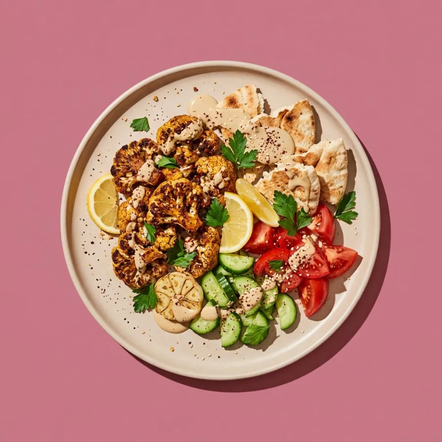 Tábua de shawarma de couve-flor