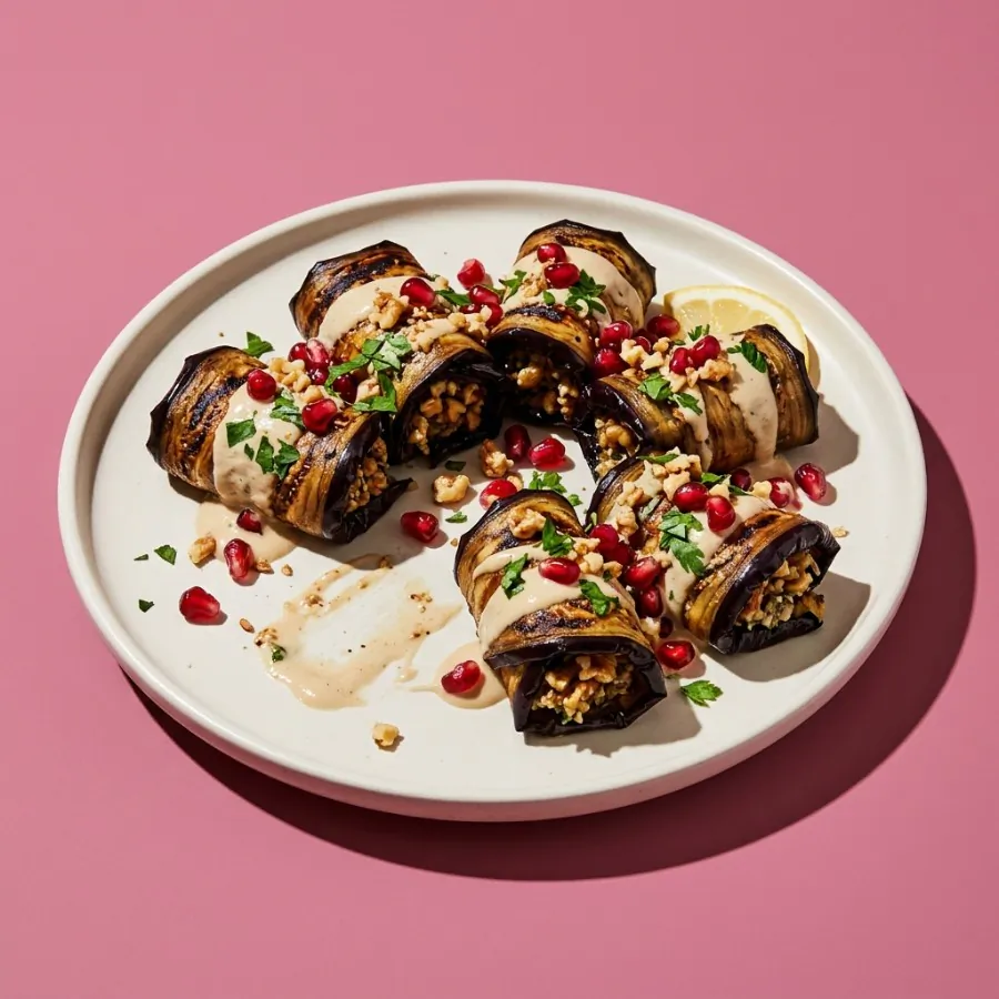 Rollitos de berenjena con nueces y granada, foto 3