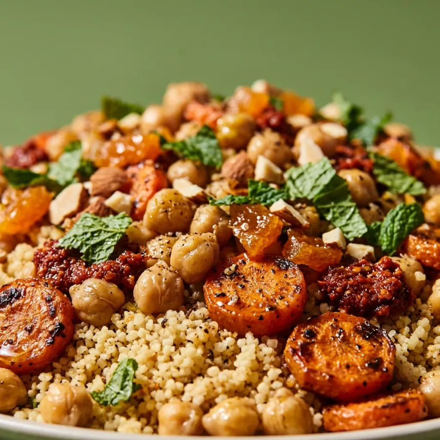 Mezze marroquí de zanahoria y garbanzos con cuscús, foto 2