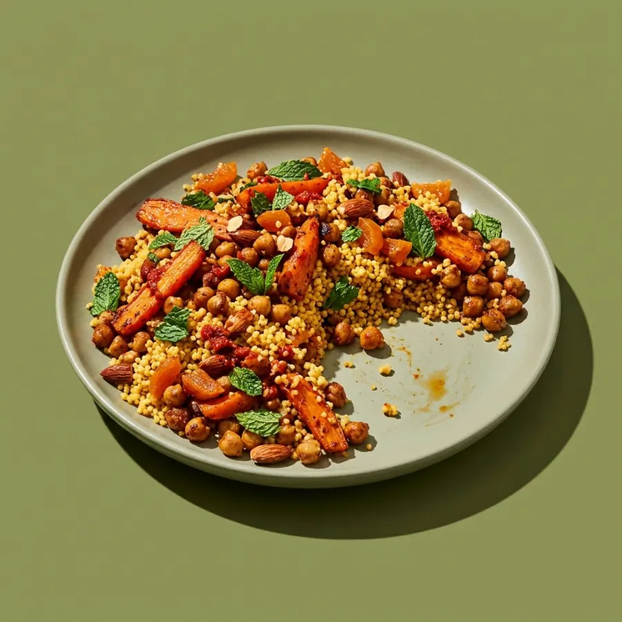 Mezze marroquí de zanahoria y garbanzos con cuscús, foto 3
