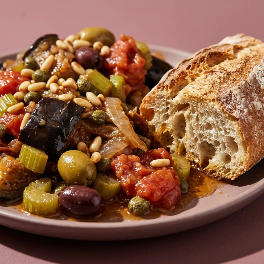 Caponata all'aceto balsamico con baguette, foto 2