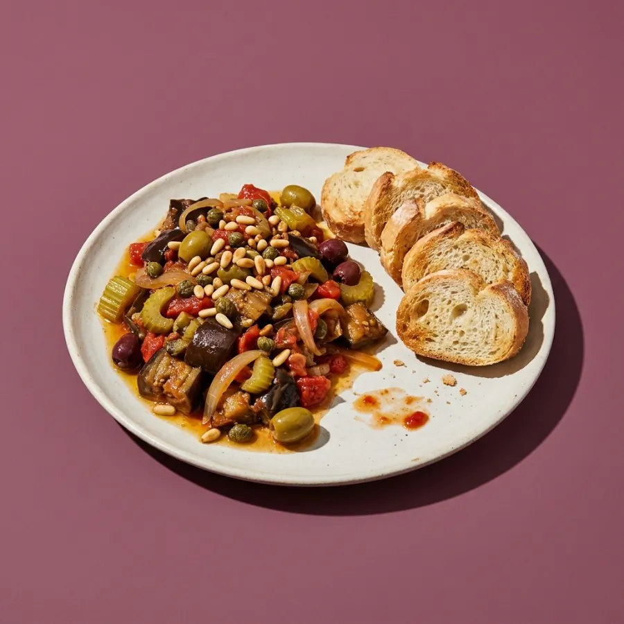 Caponata all'aceto balsamico con baguette, foto 3