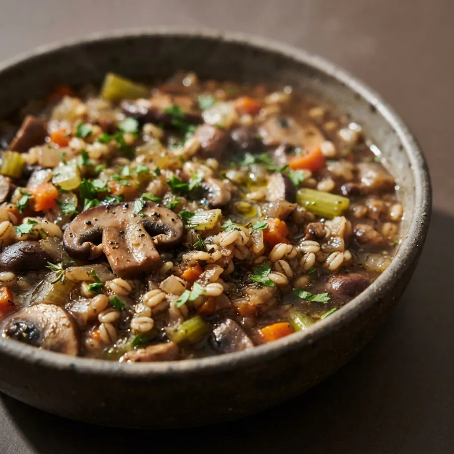 Stufato di funghi e orzo, foto 2