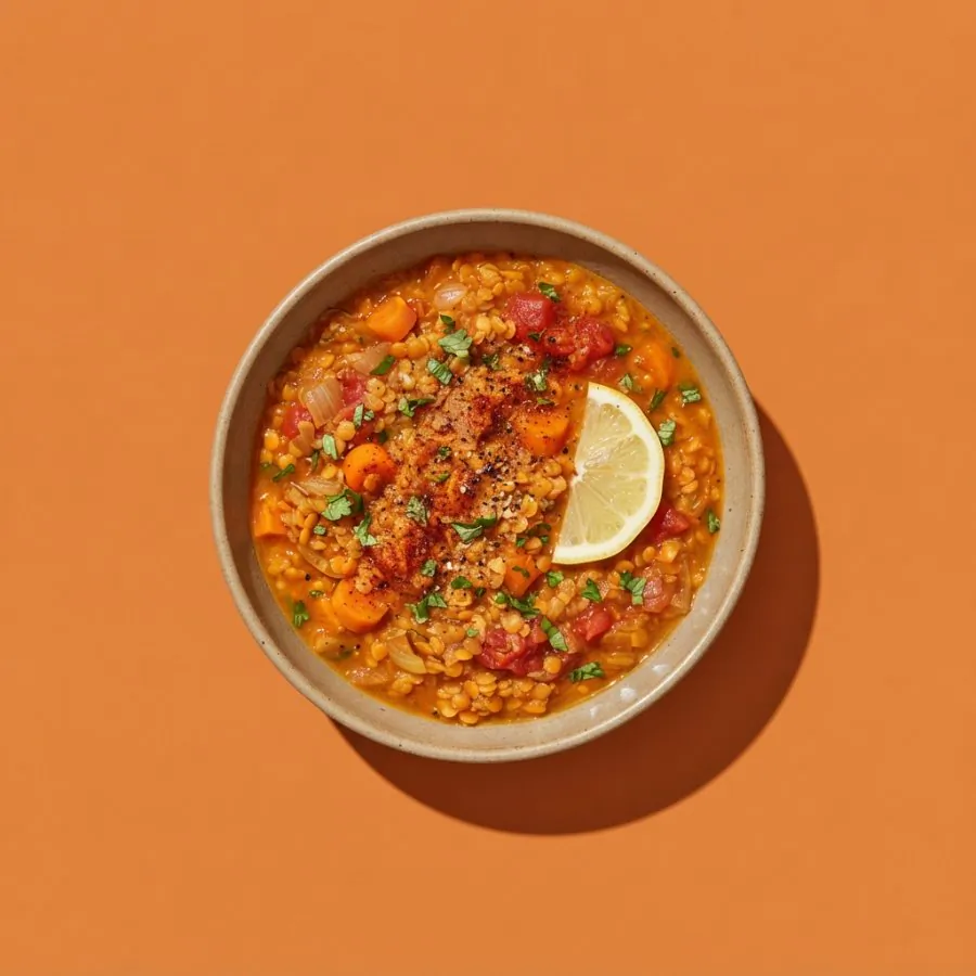 Zuppa speziata di lenticchie rosse