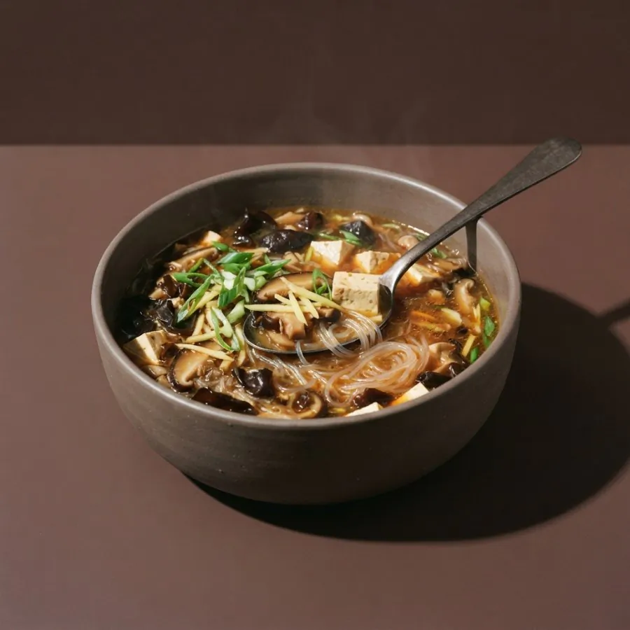 Hot and sour mushroom soup, photo 3