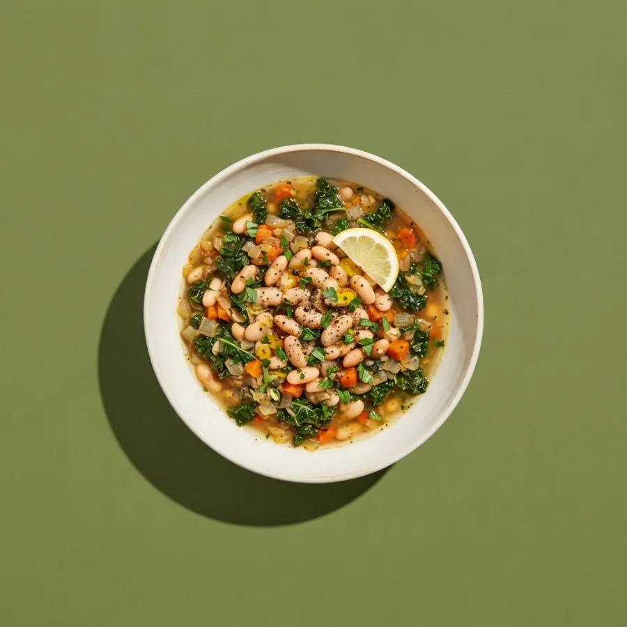 Stufato di fagioli cannellini e cavolo riccio