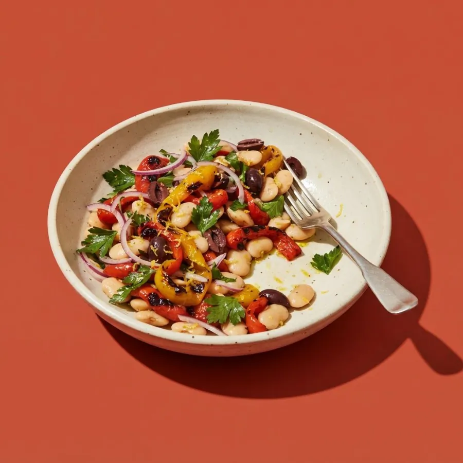 Limabohnen-Salat mit gerösteter Paprika, Foto 3