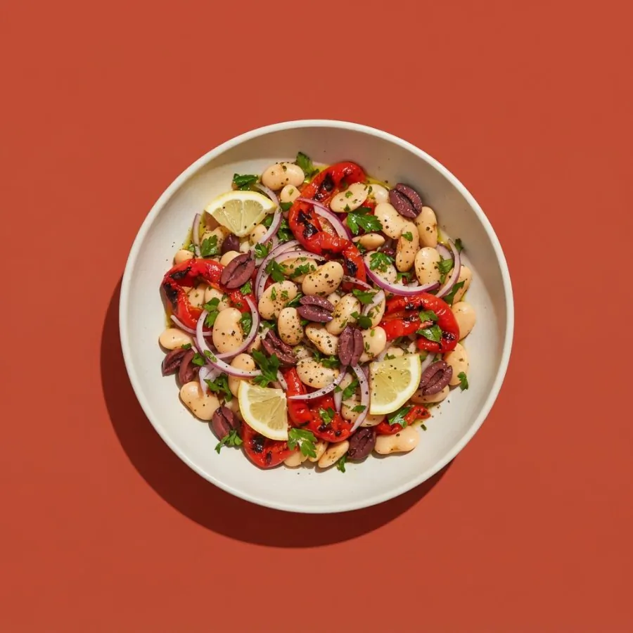 Limabohnen-Salat mit gerösteter Paprika
