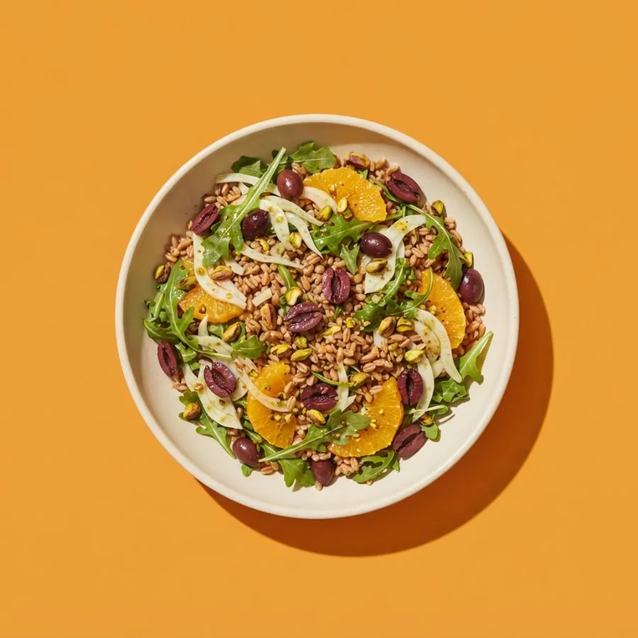 Salade d'épeautre, fenouil et orange