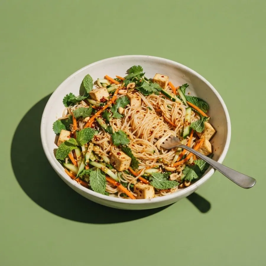 Reisnudelsalat mit Kräutern, Foto 3