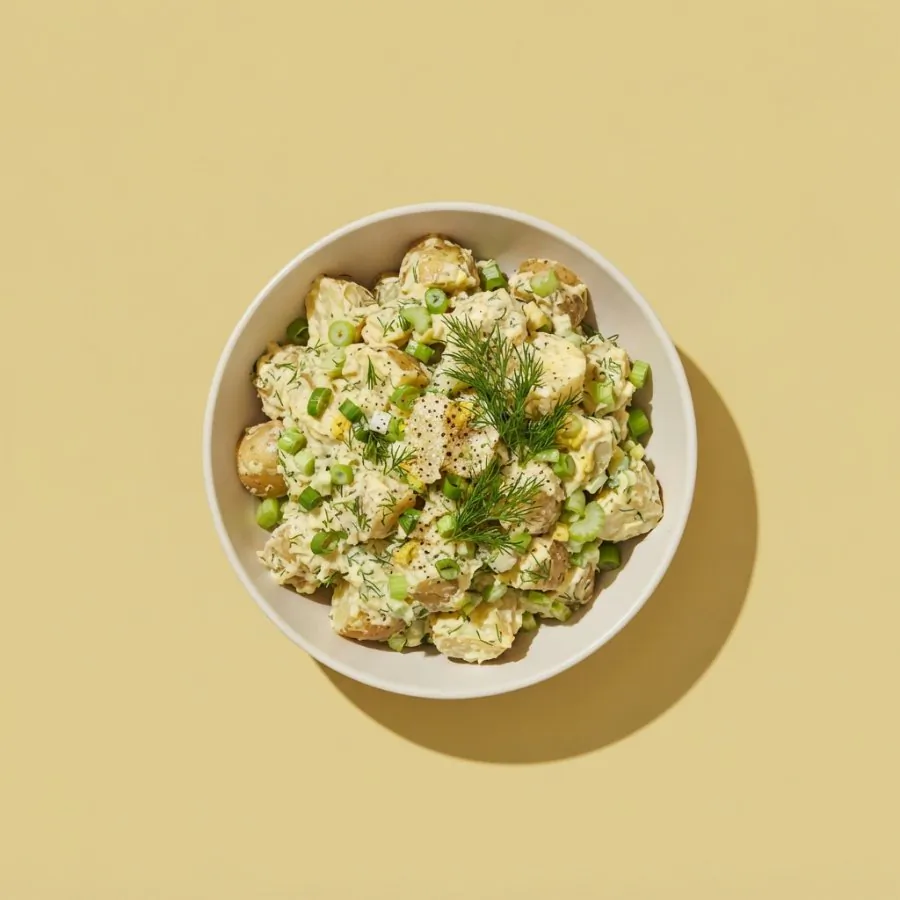 Salada de batata com mostarda e endro