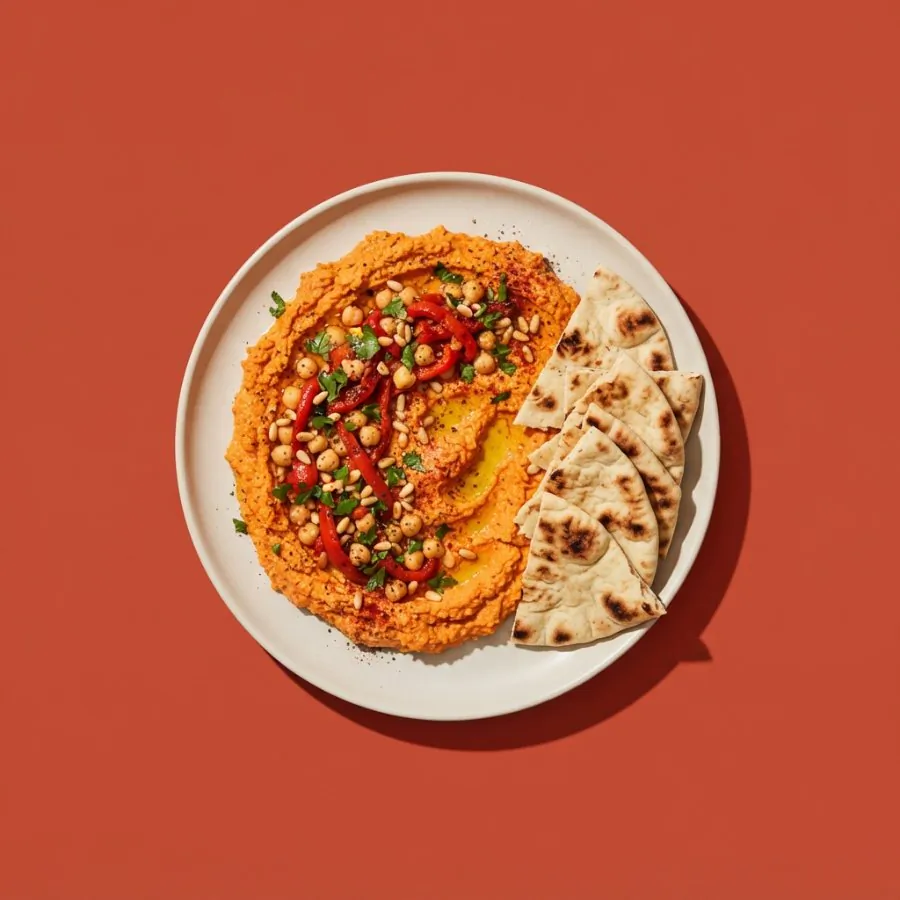 Houmous au poivron rouge rôti