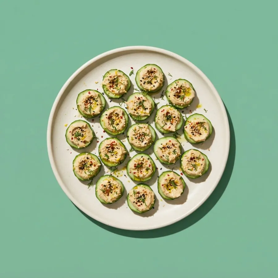 Bocadinhos de pepino com tahine